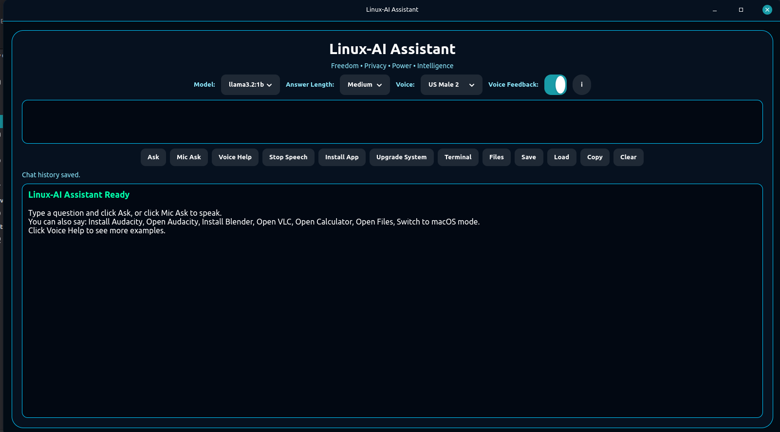 Linux-AI Assistant Screenshot