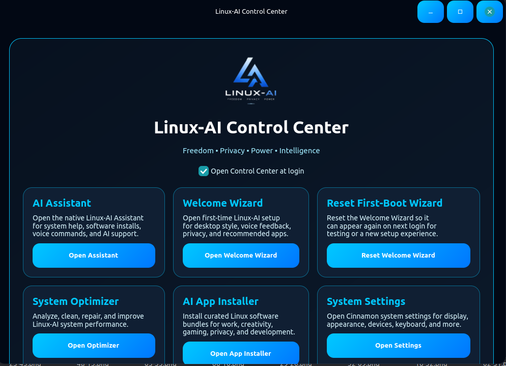 Linux-AI Control Center Screenshot